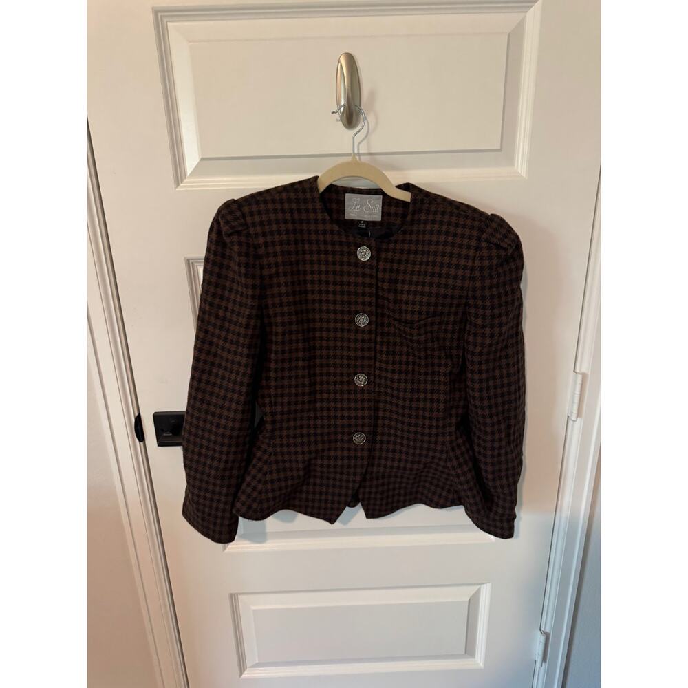 La Suit Plaid Patterned Short Jacket